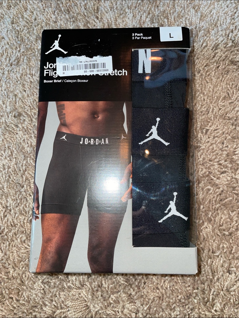 NWT 3 pack black Nike Air Jordan boxer briefs size large